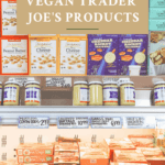 Pinterest graphic of a Trader Joe's frozen aisle.
