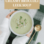 Vegan broccoli soup pin.