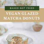 Baked matcha glazed donut recipe pin.