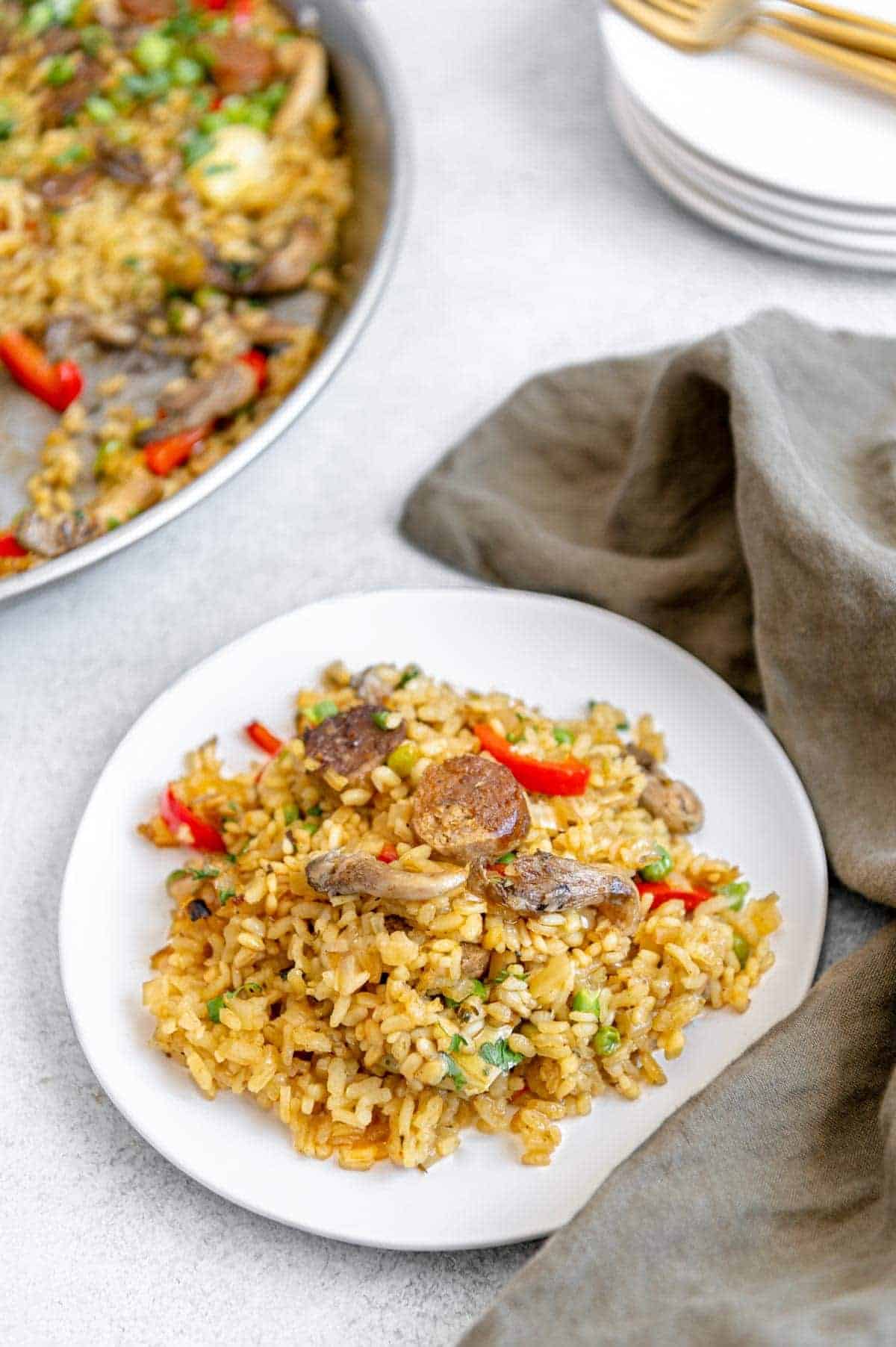 Beyond Sausage Vegan Paella - Best Served Vegan