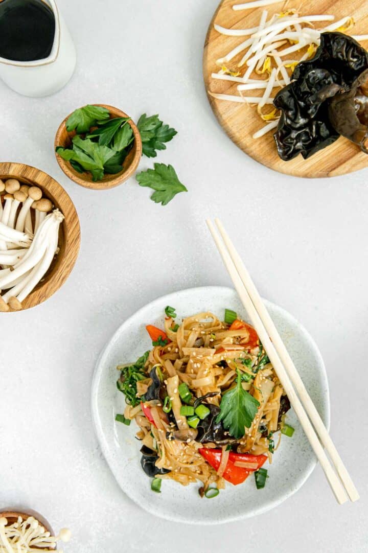 Vegan Spicy Noodle Stir Fry with Mushrooms - Best Served Vegan