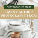 Food photography props Pinterest pin.