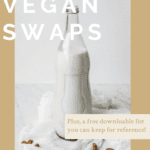 Easy vegan food swaps Pinterest pin.