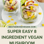 Vegan mushroom ceviche Pinterest pin.