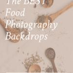 Food photography backdrops Pinterest pin.