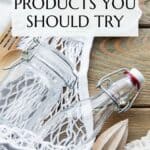 Eco-friendly product swaps Pinterest graphic with text and imagery.