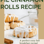 Vegan apple cinnamon rolls Pinterest graphic with text and imagery.