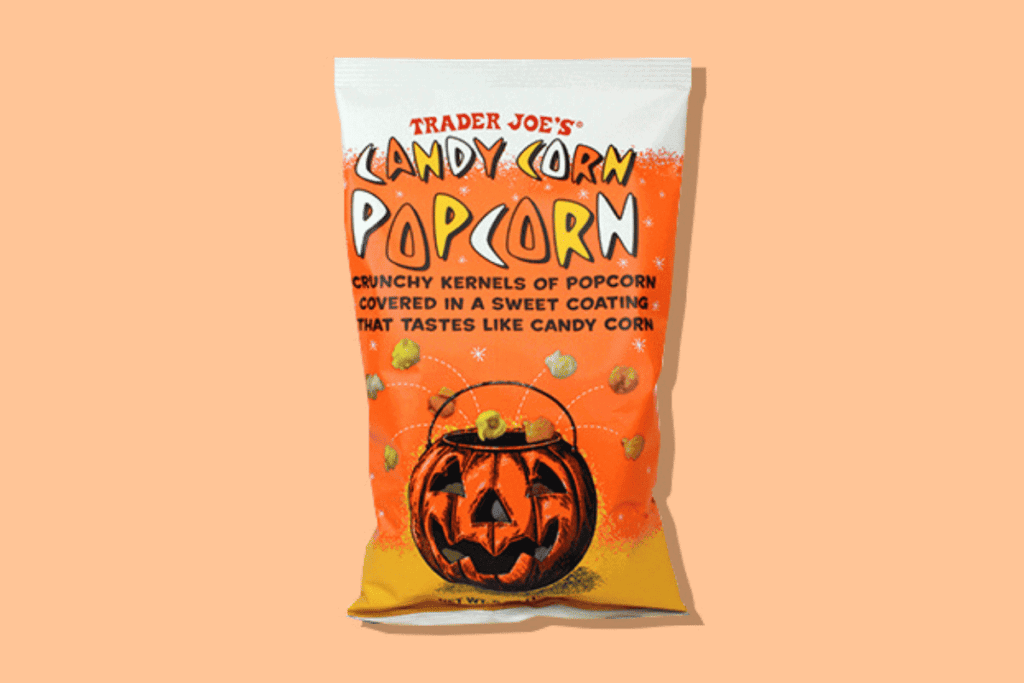 Trader Joe's candy corn popcorn bag.