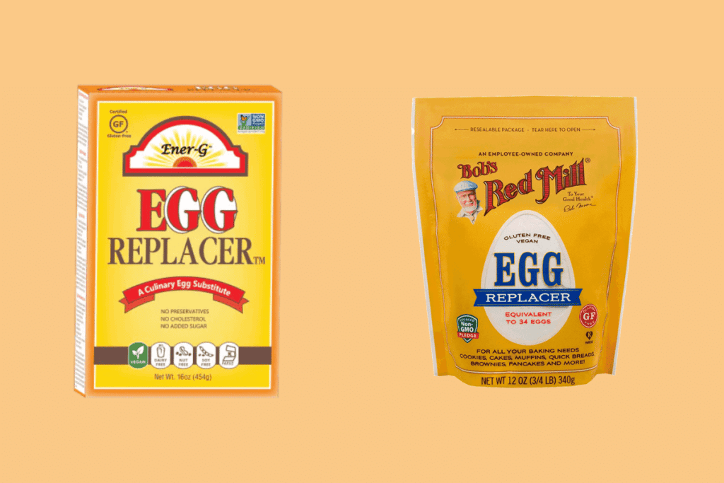 Vegan egg substitutes from Ener-G and Bob's Red Mill.