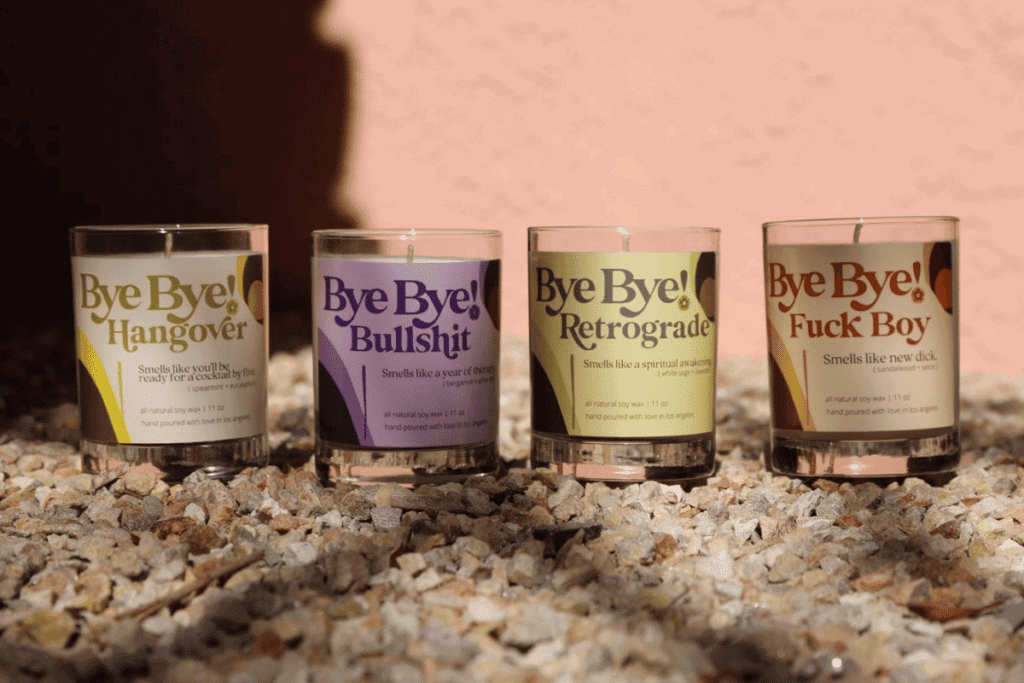 Vegan and eco-friendly candles from Bye Bye.