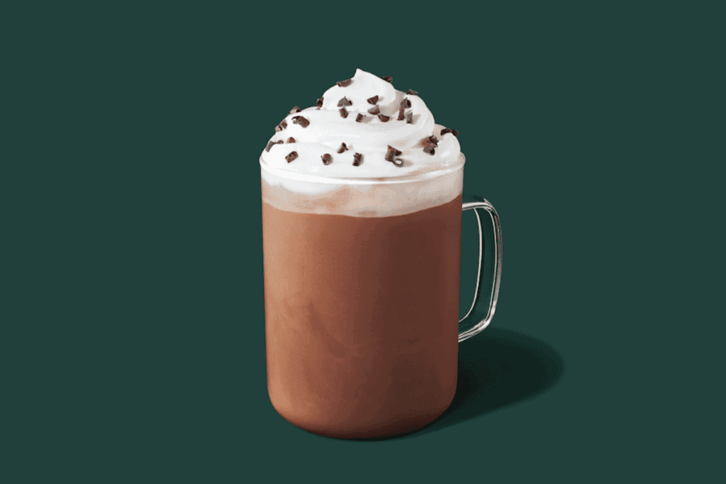 A vegan hot chocolate from Starbucks.