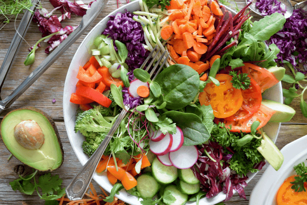 A huge, colorful salad bowl.