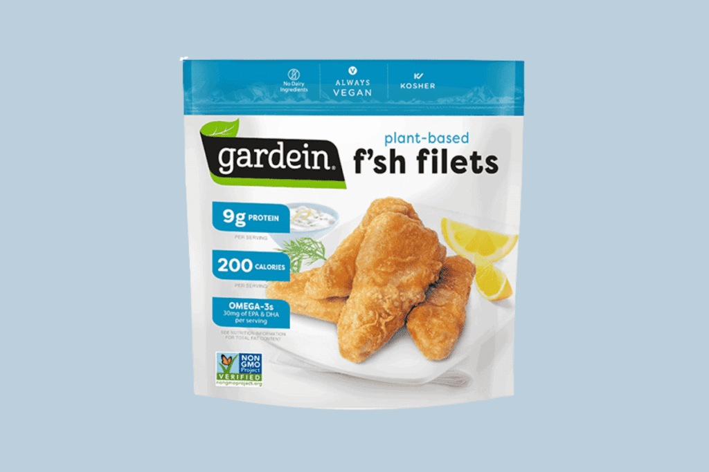Vegan Gardein fish filets that are completely plant-based.