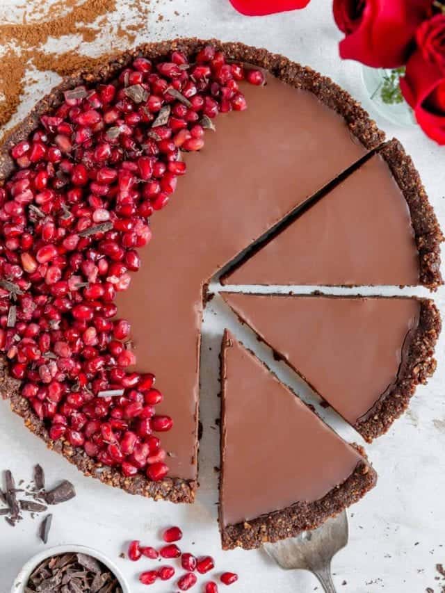 Vegan Pomegranate Chocolate Tart