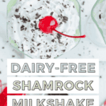 Healthy Shamrock Shake Pinterest graphic with imagery and text.