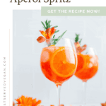 Sparkling rosé Aperol spritz Pinterest graphic with imagery and text.