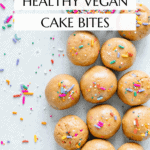 Vegan funfetti protein bites Pinterest graphic with imagery and text.