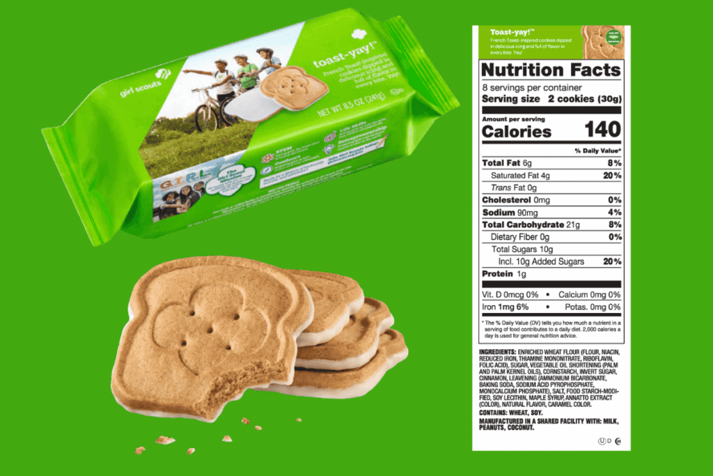 Girl Scout Toast-Yay box with nutrition facts and ingredients.