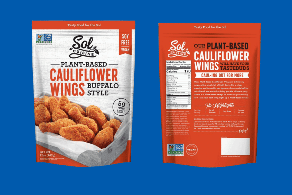 Sol Cuisine Plant-Based Cauliflower Wings – Buffalo Style
