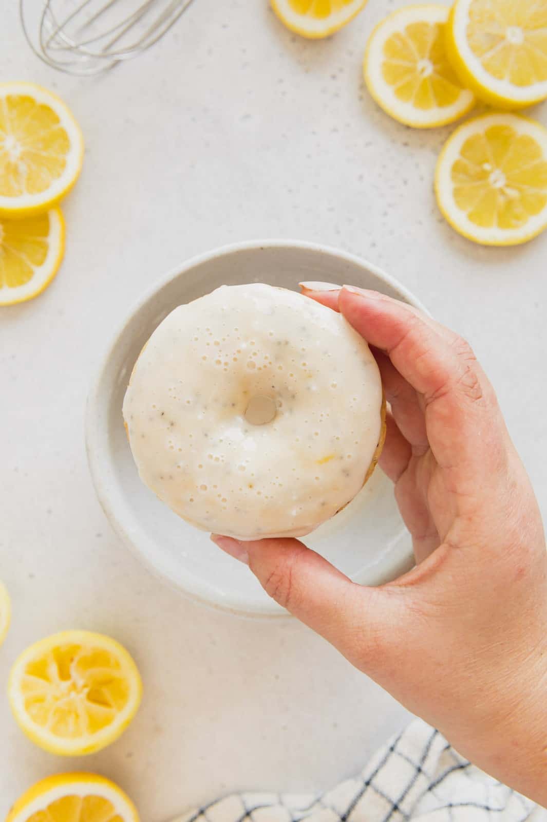 Lemon donut dipped in a homemade glaze.