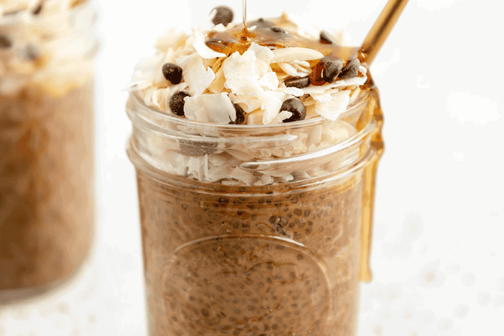 Non-dairy chocolate chia pudding.