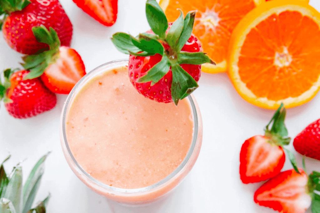 Non-dairy tropical smoothie.