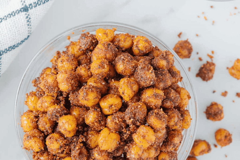 Crispy BBQ chickpeas.