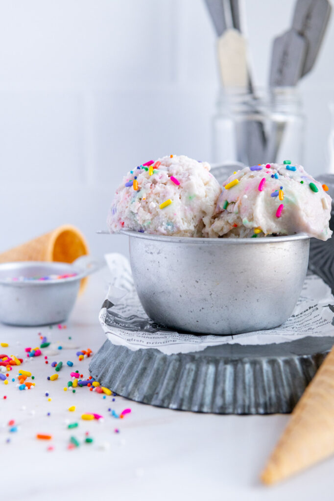 A bowl full of vegan ice cream.