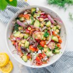 A Mediterranean chickpea salad for a summer party.