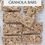 No-Bake Granola Bars Pinterest graphic with imagery and text.
