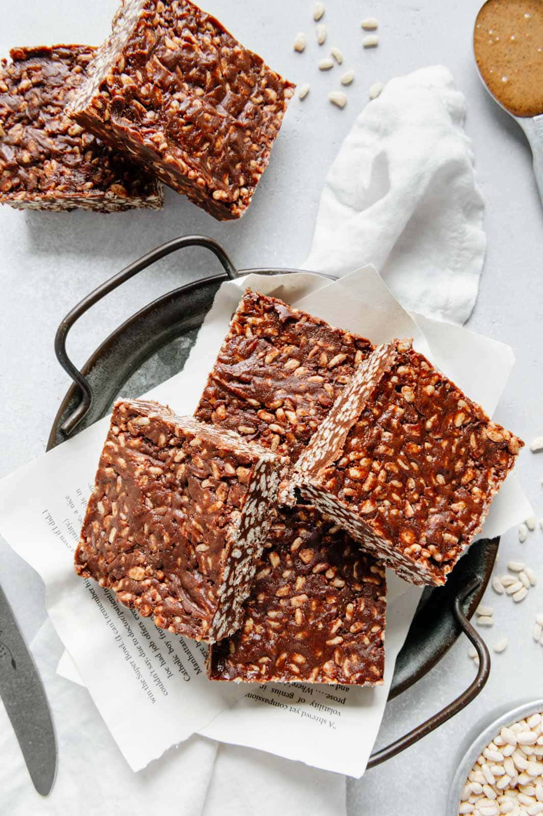 Vegan Chocolate Peanut Butter Rice Krispie Treats