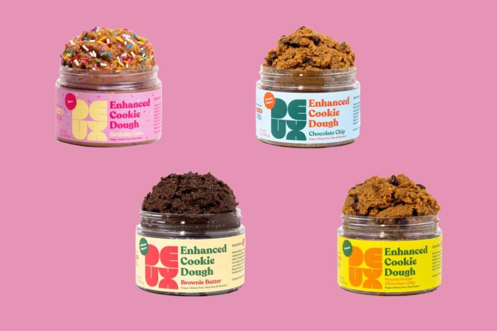 A 4-pack of Deux edible cookie dough.