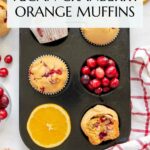 Cranberry Orange Muffins Pinterest graphic with imagery and text.