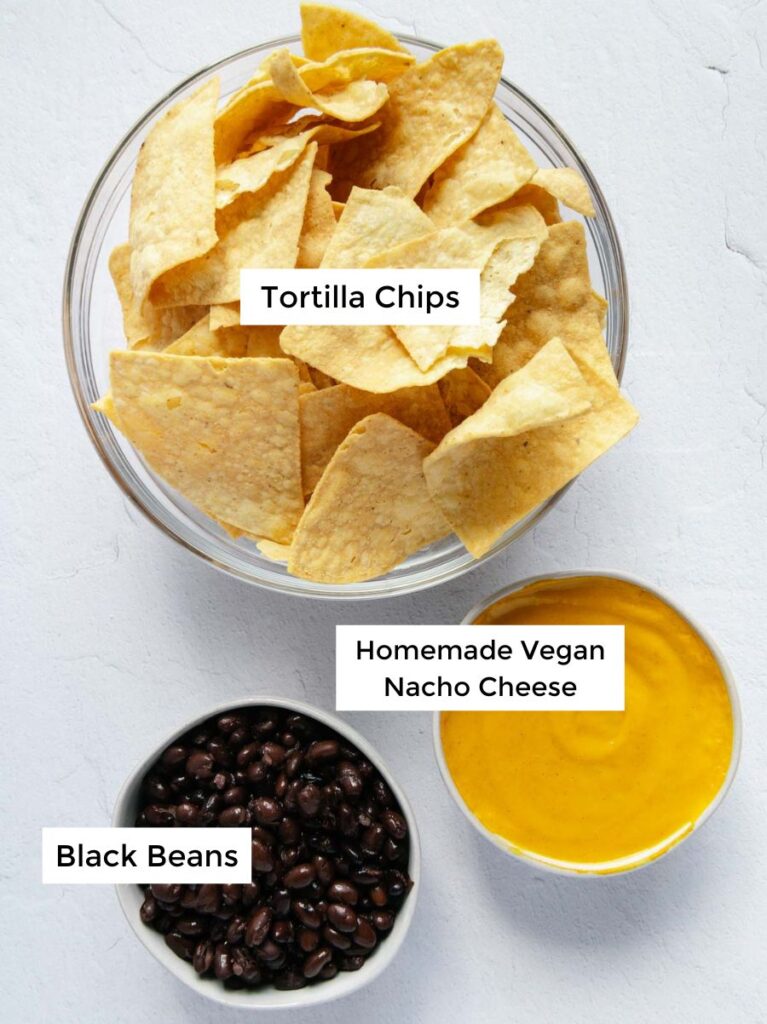 Base ingredients for sheet pan nachos.