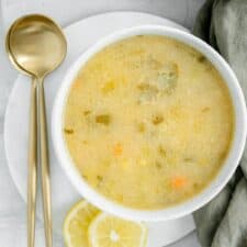 Vegan Greek Lemon Rice Soup