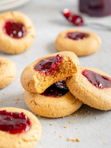 Vegan PB&J Thumbprint Cookies