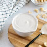 Thick and creamy homemade cashew cream.